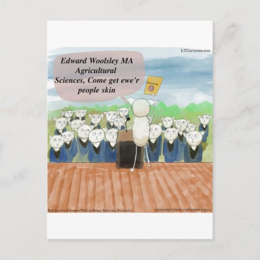 Sheep Abschluss Day Funny Ankündigungspostkarte (Vorderseite)