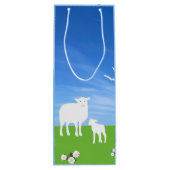 Sheep and Lamb editable Easter Geschenktüte Für Weinflaschen (Rückseite)