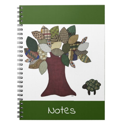 Sheep and Tree Notebook Notizblock (Vorderseite)