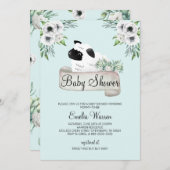 Sheep Baby Dusche Bloral Einladung (Vorne/Hinten)