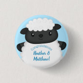 Sheep Baby Dusche Blue Button (Vorderseite)