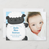 Sheep Baby Dusche Blue Einladung (Vorderseite)