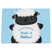 Sheep Baby Dusche Blue Große Geschenktüte (Vorderseite)