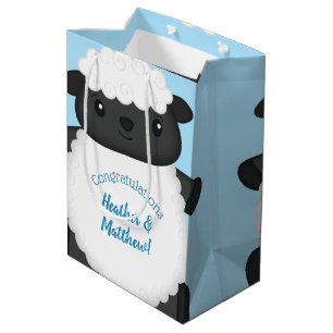 Sheep Baby Dusche Blue Mittlere Geschenktüte