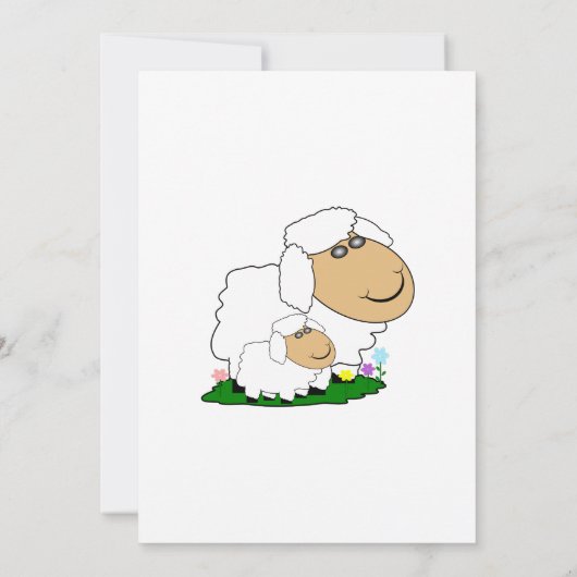 Sheep Baby Dusche Einladung (Rückseite)