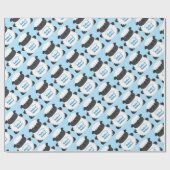 Sheep Baby Dusche Farm Blue Boy Geschenkpapier (Flach)