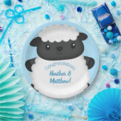 Sheep Baby Dusche Farm Blue Boy Pappteller (Party)