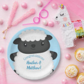 Sheep Baby Dusche Farm Blue Boy Pappteller (Party)