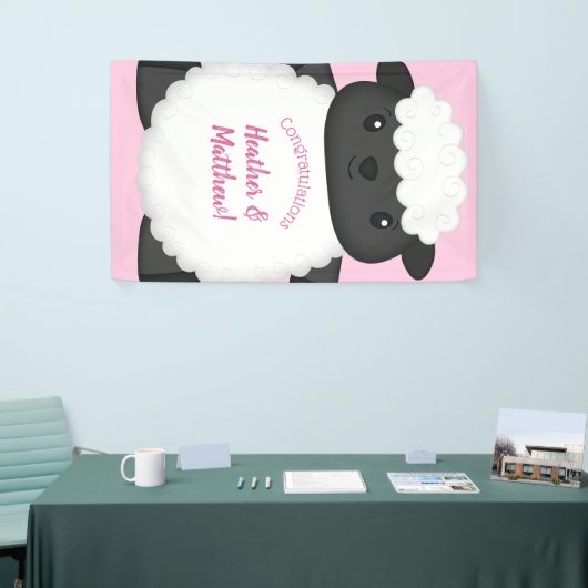 Sheep Baby Dusche Rosa Banner (Messeveranstaltung)