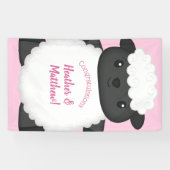 Sheep Baby Dusche Rosa Banner (Horizontal)