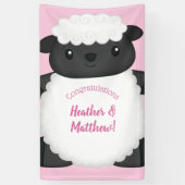 Sheep Baby Dusche Rosa Banner (Vertikal)