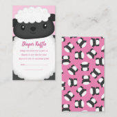 Sheep Baby Dusche Rosa Begleitkarte (Vorne/Hinten)