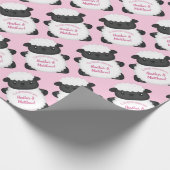 Sheep Baby Dusche Rosa Geschenkpapier (Ecke)