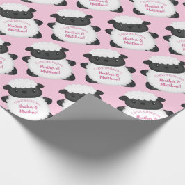 Sheep Baby Dusche Rosa Geschenkpapier