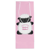 Sheep Baby Dusche Rosa Geschenktüte Für Weinflaschen (Rückseite)