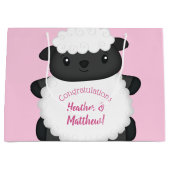 Sheep Baby Dusche Rosa Große Geschenktüte (Vorderseite)