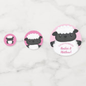 Sheep Baby Dusche Rosa Konfetti (Vorderseiten)