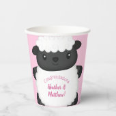 Sheep Baby Dusche Rosa Pappbecher (Vorderseite)