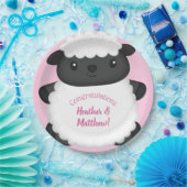 Sheep Baby Dusche Rosa Pappteller (Party)