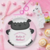 Sheep Baby Dusche Rosa Pappteller (Party)