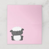 Sheep Baby Dusche Rosa Platzkarte (Außenseite Aufgefaltet)