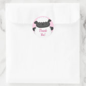 Sheep Baby Dusche Rosa Runder Aufkleber (Tasche)