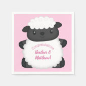 Sheep Baby Dusche Rosa Serviette (Vorderseite)