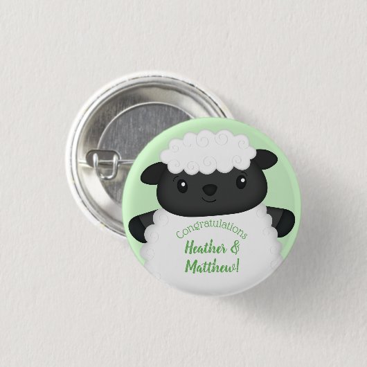 Sheep Baby Showfarm Button (Vorne & Hinten)