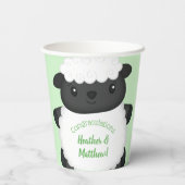 Sheep Baby Showgrün Pappbecher (Rückseite)