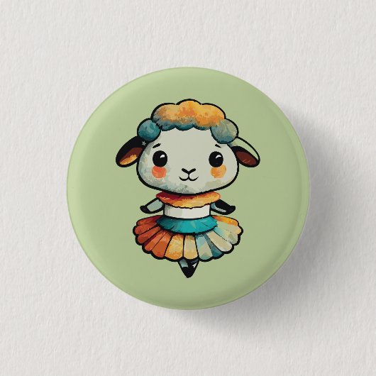 Sheep Ballerina Button (Vorderseite)