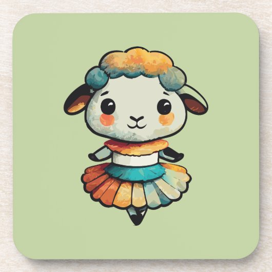 Sheep Ballerina Getränkeuntersetzer (Vorderseite)