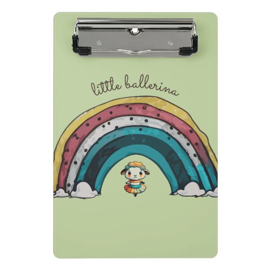 Sheep Ballerina Mini Klemmbrett (Vorderseite)