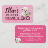 Sheep bicycle crochet knitting knitter handspun visitenkarte (Vorne/Hinten)