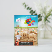 sheep birthday einladung (Stehend Vorderseite)