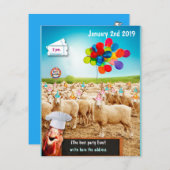 sheep birthday einladung (Vorne/Hinten)