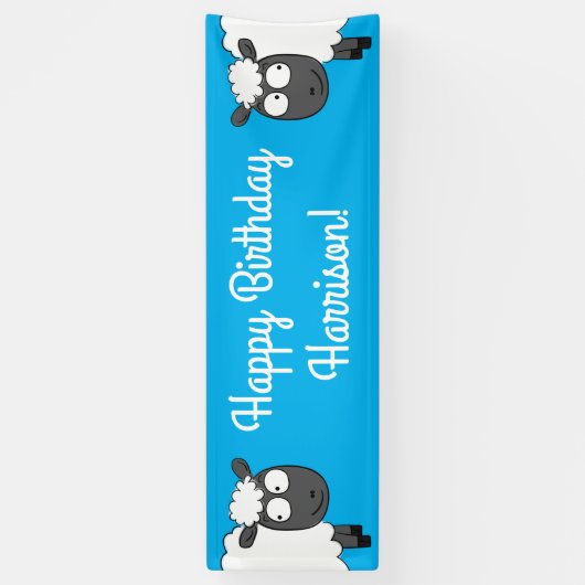 Sheep Birthday Party Banner (Vertikal)