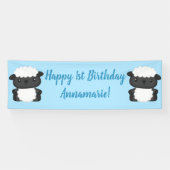 Sheep Birthday Party Blue Banner (Horizontal)