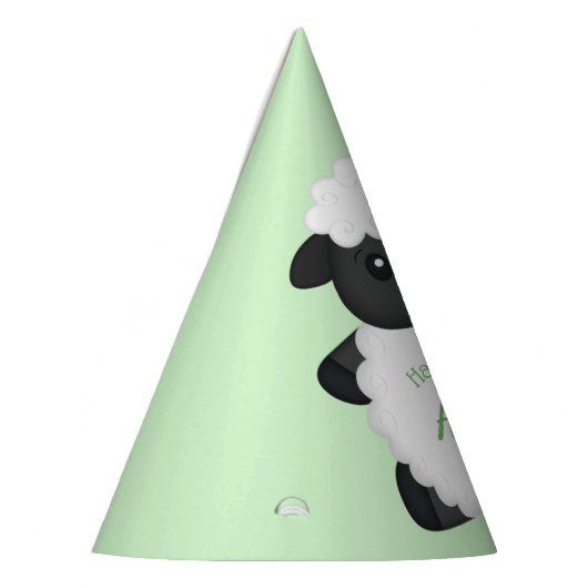 Sheep Birthday Party Green Partyhütchen (Links)