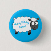 Sheep Birthday Party Niedlicher Cartoon Button (Vorderseite)