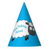 Sheep Birthday Party Niedlicher Cartoon Partyhütchen (Vorderseite)