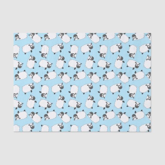 Sheep Birthday Party Niedlicher Cartoon Seidenpapier (Vorderseite)