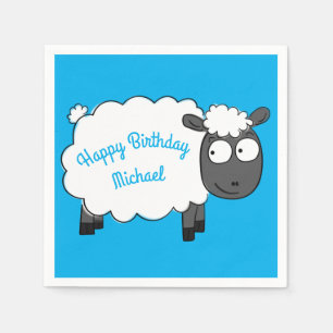 Sheep Birthday Party Niedlicher Cartoon Serviette