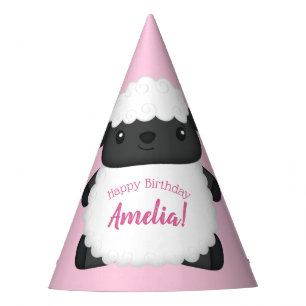 Sheep Birthday Party Pink Partyhütchen