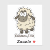 Sheep Cartoon Beige Aufkleber (Blatt)