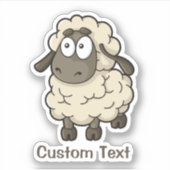 Sheep Cartoon Beige Aufkleber (Vorderseite)
