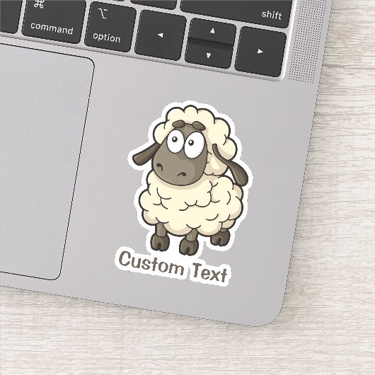 Sheep Cartoon Beige Aufkleber (Detail)