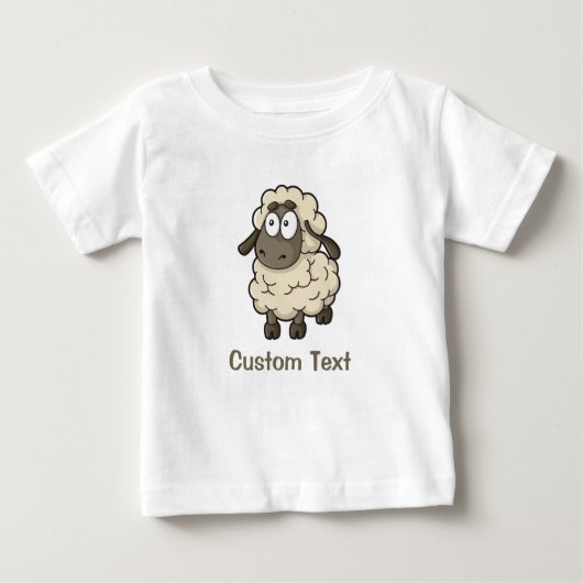 Sheep Cartoon Beige Baby T-shirt (Vorderseite)