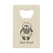 Sheep Cartoon Beige Geldbeutel Flaschenöffner (Vorderseite)