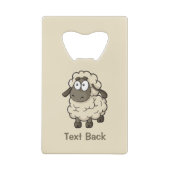 Sheep Cartoon Beige Geldbeutel Flaschenöffner (Rückseite)