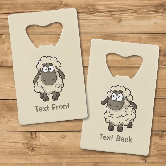 Sheep Cartoon Beige Geldbeutel Flaschenöffner